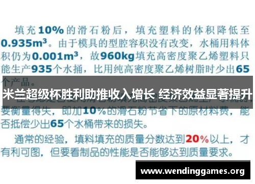 米兰超级杯胜利助推收入增长 经济效益显著提升 米兰超级杯胜利助推收入增长 经济效益显著提升