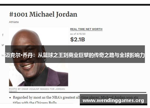 迈克尔·乔丹:从篮球之王到商业巨擘的传奇之路与全球影响力 迈克尔·乔丹:从篮球之王到商业巨擘的传奇之路与全球影响力